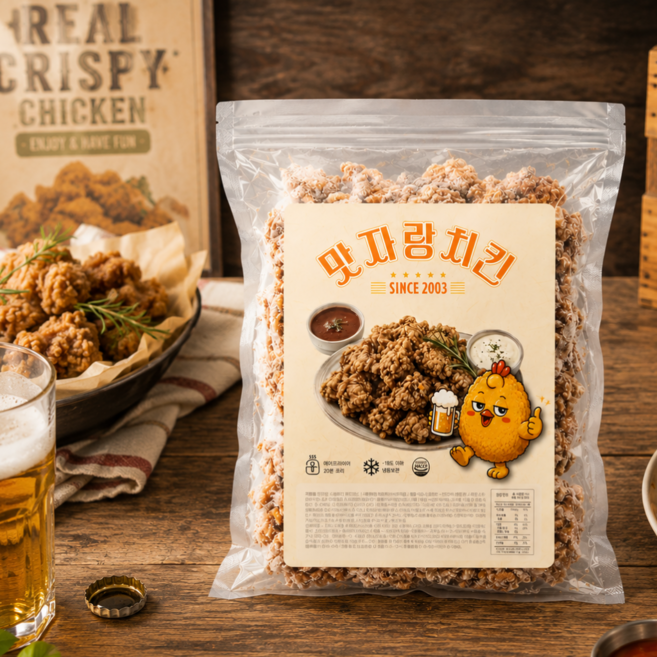 24년전통 순살치킨 에어프라이어 후라이드 치킨+양념소스, 500g, 2개