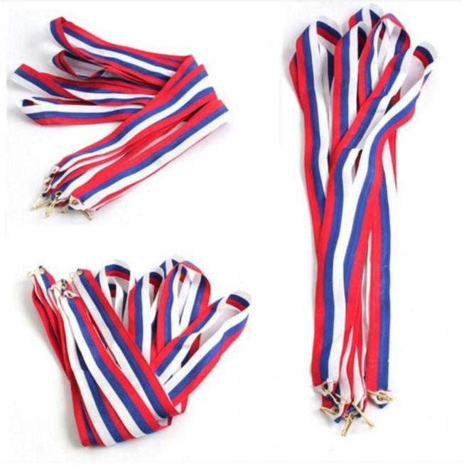 지지워크 상메달 끈 리본 메달용끈 시상 메달 목걸이 우승 기념 칭 찬 상장 행사 삼색 다용도 목걸이 메달 고리줄 시상식, 5개