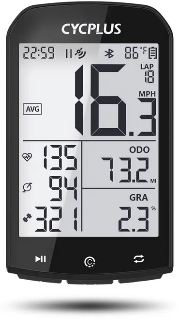 자전거 네비게이션 GPS 컴퓨터 무선 CYCPLUS M1 방수 속도계 주행 거리계 ANT 블루투스 50 사이클링 액세서리, 1)M1, 1개