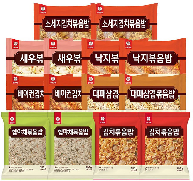 [본사직영] 천일식품 볶음밥 250g 7종 혼합 14팩 패키지, 1개