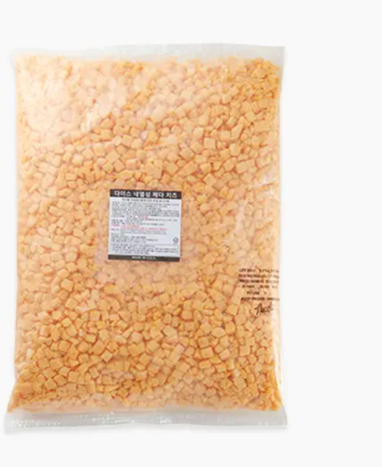 제니코 프로세스 내열성 체다치즈다이스 냉동 / 미국산 아이스박스+드라이아이스포함, 1개, 2.27kg