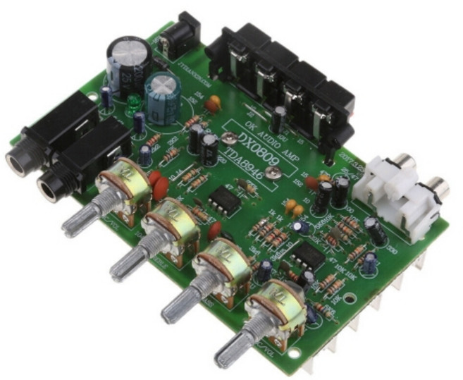 DX0809 디지털 스테레오 오디오 앰프 보드 AMP AUX 모듈 보드 DIY, 1개