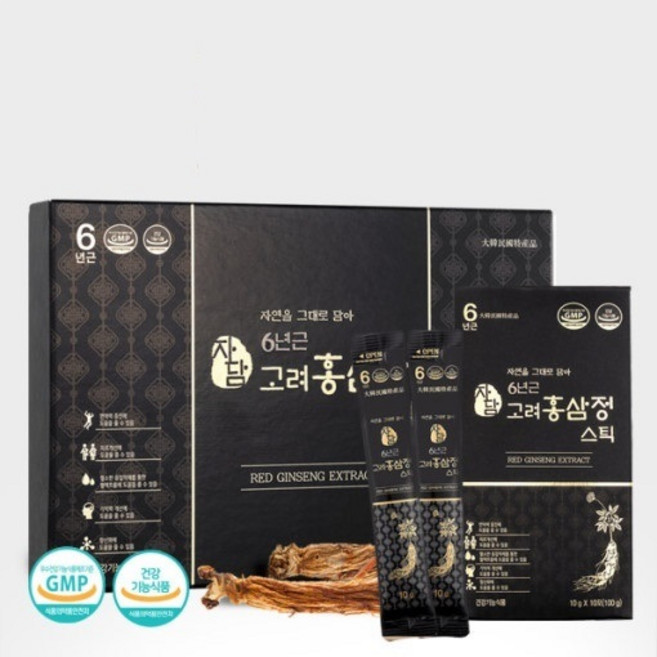 자담 자연을 그대로 담아 6년근 고려홍삼정스틱 10ml x 30포 (쇼핑백), 2개, 300ml