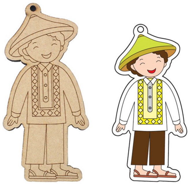 색지청 다문화의상 우드아트 (열쇠고리), 11 핀리핀_바롱