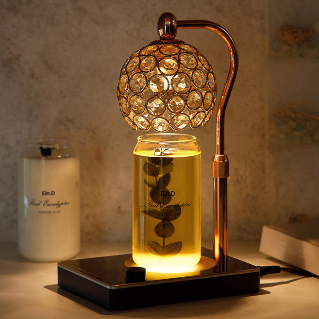 캔들백화점 공기정화 및 호흡기에 도움을 주는 유칼립투스 아로마 캔들+비주 캔들워머 세트, 비주(로즈골드 블랙)+리얼유칼립투스 캔들570g세트