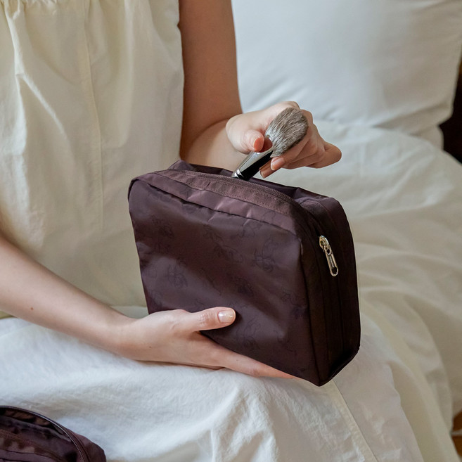 하이루프 블룸파우치 레오파드 플라워 호피 여행 메이크업 파우치