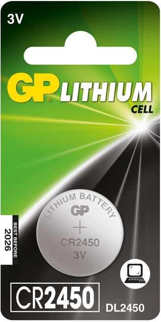 GP CR2450 鋰電池, 1個, 1個裝