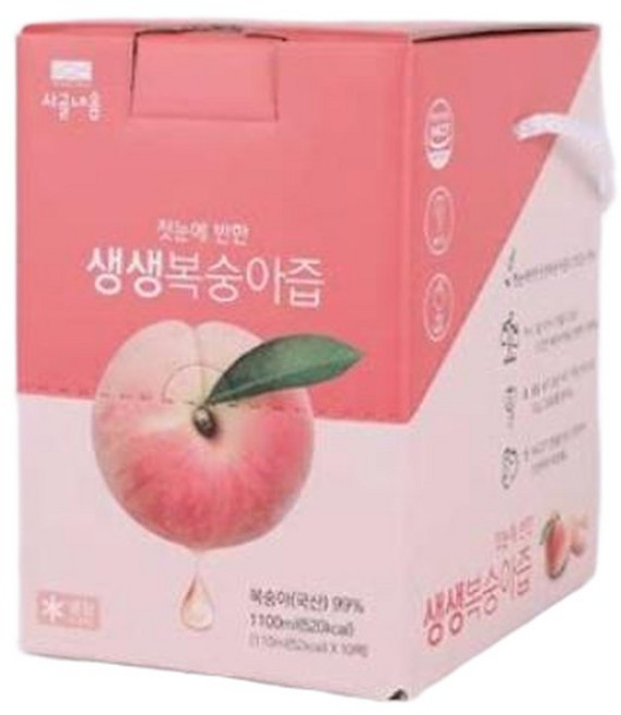 첫눈에반한 생생복숭아즙 10팩, 10개, 110ml