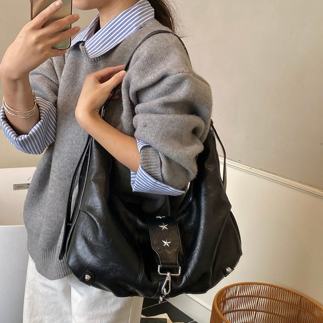 호보백 3way 대용량 가벼운 스터드 여성 크로스 숄더 토트 데일리 가방