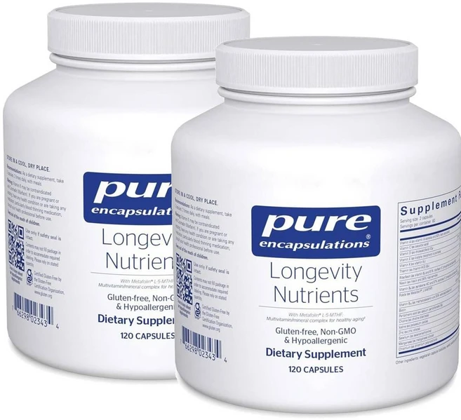 퓨어인캡슐레이션 롱제비티 뉴트리언트 멀티비타민 캡슐 Pure Encapsulations Longevity Nutrients Multivitamin, 120정, 2개 - 쿠팡