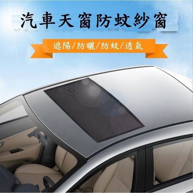 台中現貨 車用天窗防蚊紗窗 固定軟磁鐵 車床族 小黑蚊 網紗 透氣 防曬, 加大款
