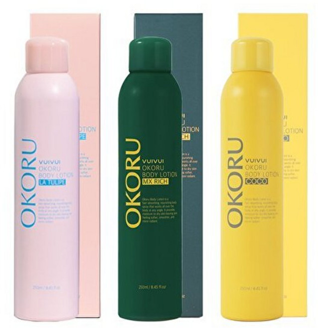 뷰이뷰이 오코루 뿌리는 퍼퓸 바디로션 3종 라튤립 코코 엠엑스리치 250ml, 3개