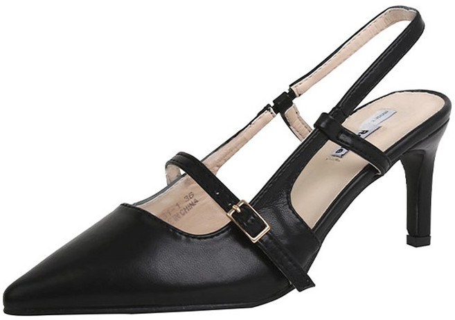 라블 버클 스트랩 슬링백힐 7.5cm