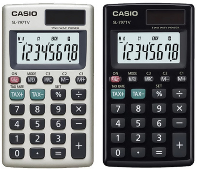 카시오 SL-797TV 계산기 휴대용 전자계산기, 1개, 블랙