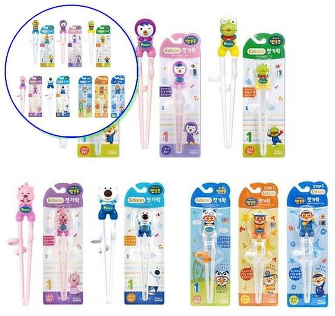 쌍문상회 지금 필요한 1단계 뽀로로젓가락 뽀로로 젓가락 어린이집준비물 에디슨 루피젓가락 유아용 교정용젓가락 패티젓가락 k31872EA, 뽀로로