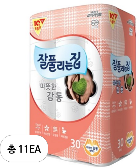 잘풀리는집 따뜻한감동 휴지 25m, 30개입, 11개