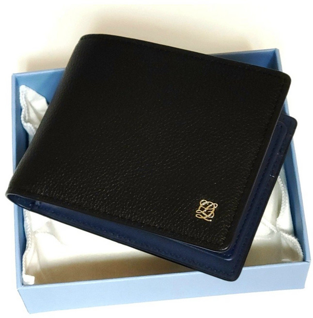 백화점AS 루이까또즈 블랙 투톤 가죽 로고 남성반지갑 [선물포장]