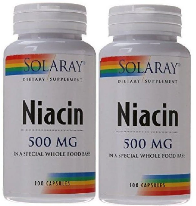 Solaray 니아신 500mg 비타민 B3 100ct, 100정 - 쿠팡