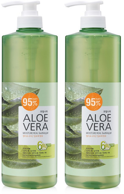 과일나라 알로에베라 모이스처 리얼 수딩젤, 1L, 2개