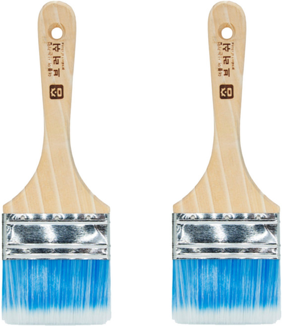 우기상점 아크릴 평 페인트붓, 2개