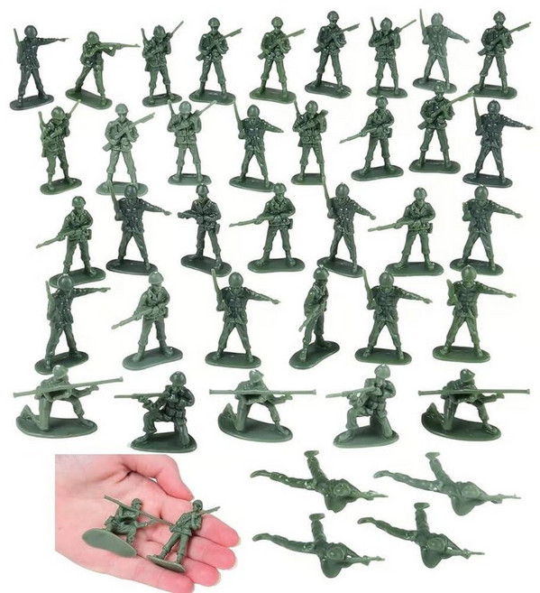 Zugar Land 클래식 미국 육군 남성 (36피스) 5.1cm(2인치). 플라스틱. 그린 장난감 군인. 자유로운 스탠딩 디자인. 훌륭한 파티 선물 가방 필러. (36 군대, 군대 남성 36개 1팩