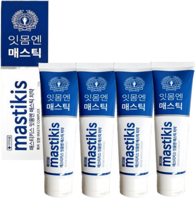 매스티키스 골드 잇몸엔 치약 항균 99.9% 충치균 치주균, 120g, 4개