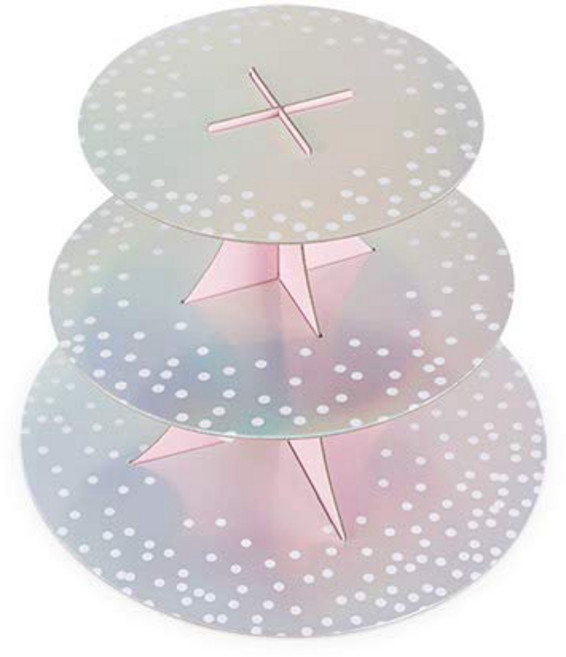 Cakewalk 6086 Gleaming Paper Cake Stand Multicolor Cakewalk 6086 빛나는 종이 케이크 스탠드 멀티컬러, 1개