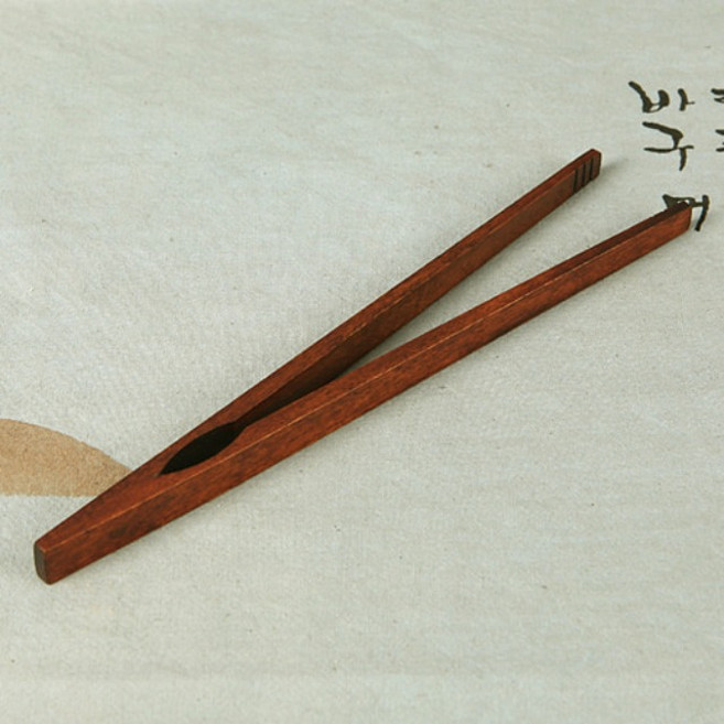 옻칠 대나무 다기 차집게 다도 다도구, 1개