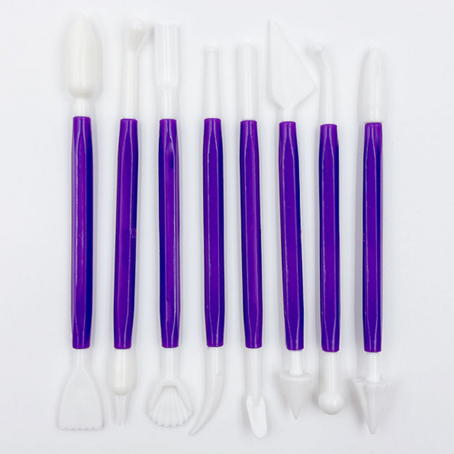 라베코 점토도구 만들기 점토칼 세트 퍼플, 8개입