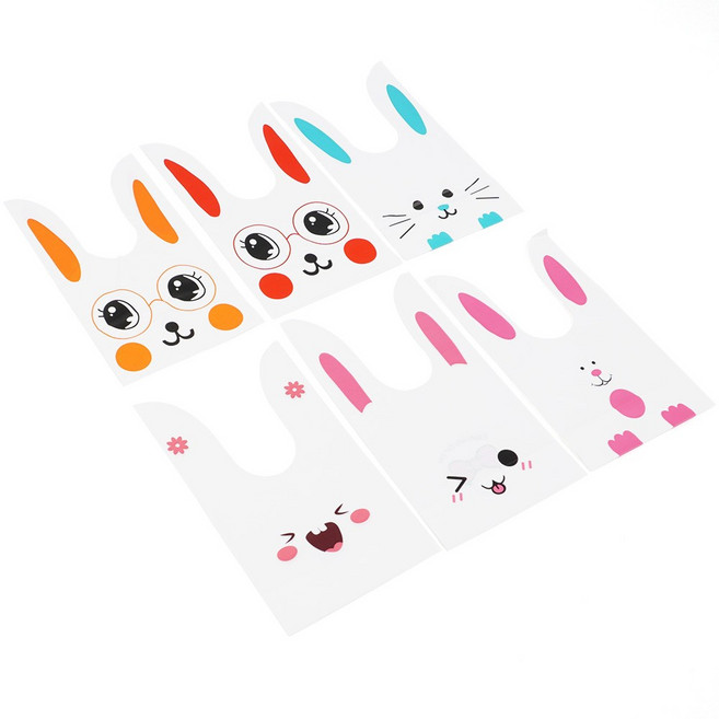 미니 토끼 선물 포장 비닐 주머니 봉투 생일 답례품 떡 간식 초콜릿 쿠키 백 케이스 어린이집 기념품, 중-빨간안경