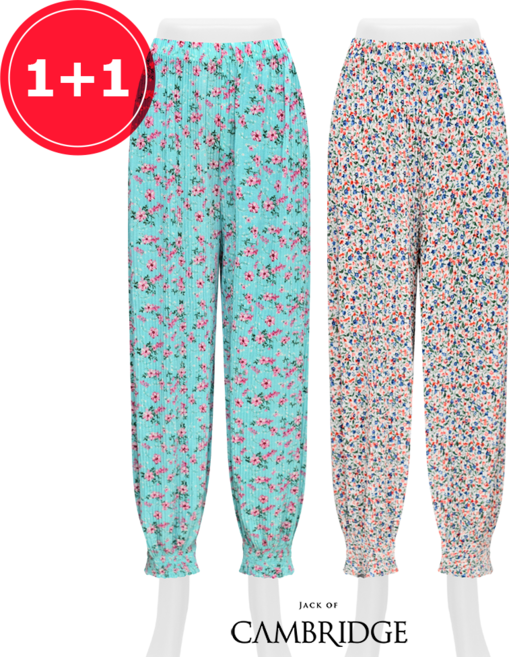 잭오브캠브릿지 여성 여름 쿨링 주름 밴딩 몸빼바지 빅사이즈 플리츠 사방스판 고무줄 바지 AA-225