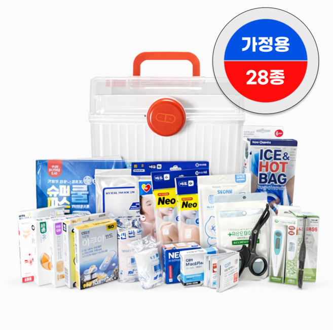 우리동네 신약사 구급상자 약보관함 구급함 세트 약상자 가정용 28종, 1세트