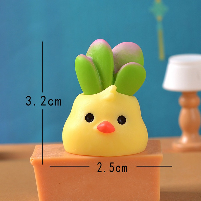 微景觀仙人掌盆栽 多肉植物DIY造景 辦公室療癒小物 婚禮園藝裝飾, 1個, 【D10】小雞仙人掌