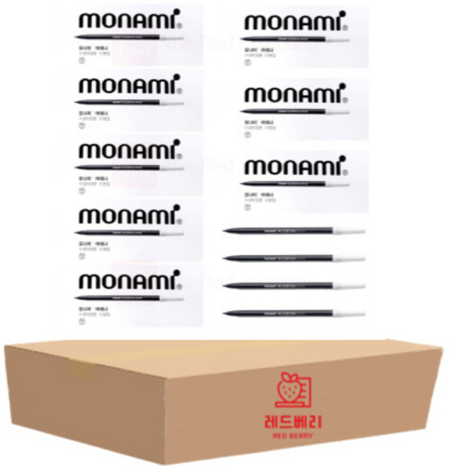 레드베리 모나미 어데나 컴퓨터용싸인펜 100pcs, 검정
