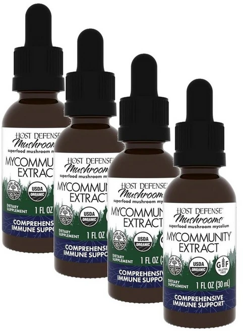 호스트 디펜스 마이커뮤니티 버섯 추출물 Host Defense My Community Extract mushroom, 4개, 30ml - 쿠팡