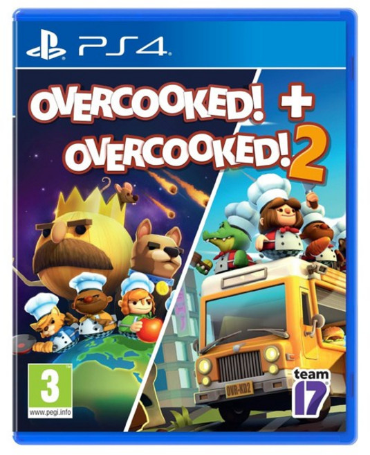 플스4 오버쿡 더블팩 합본 오버쿡 (영어지원) + 오버쿡드 2 (한글지원) Overcooked
