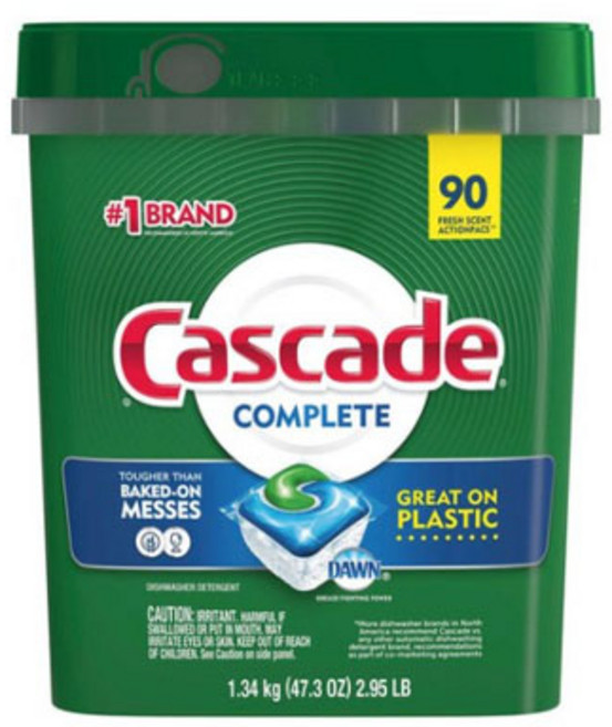 Cascade 캐스케이드 식기세척기 캡슐 플래티넘92개입 컴플리트90개 중 택1 / Cascade complete dishwasher detergent, 1.34kg, 1개