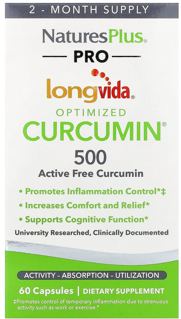 네이처스플러스 프로 롱비다 커큐민 500mg 60캡슐, 1개, 60정