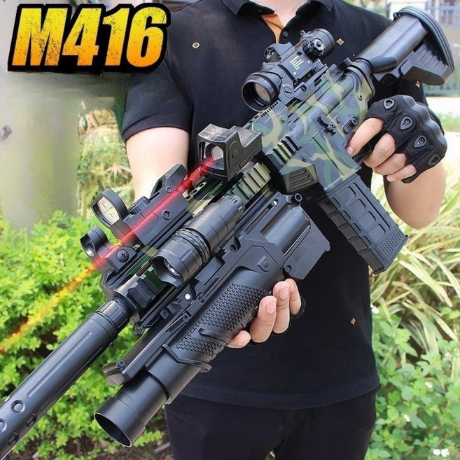 M416 전동 소프트 너프건 배그 키덜트 서바이벌 슈팅건, B, 단일 배터리 패키지, 1개