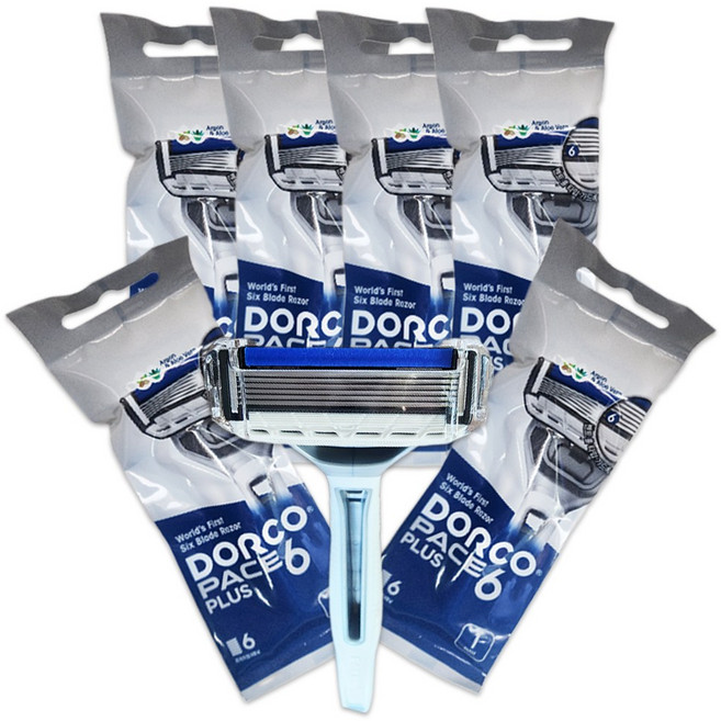 도루코 페이스6 면도기 60개 한박스 휴대용 일회용면도기, 1세트, 60개입