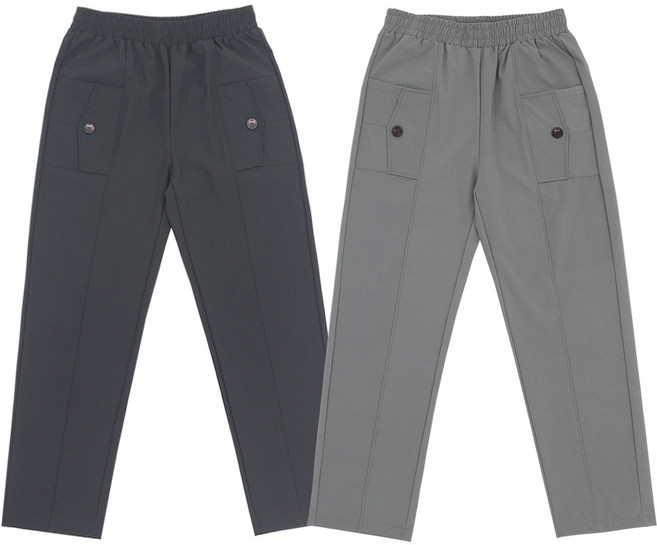 비비진 편안한 앞포켓 봄가을 밴딩 일자 배기팬츠 1+1