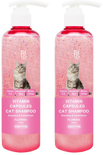 펫어스 비타민 캡슐 고양이 샴푸 푸르메리아향, 300ml, 1개입, 2개