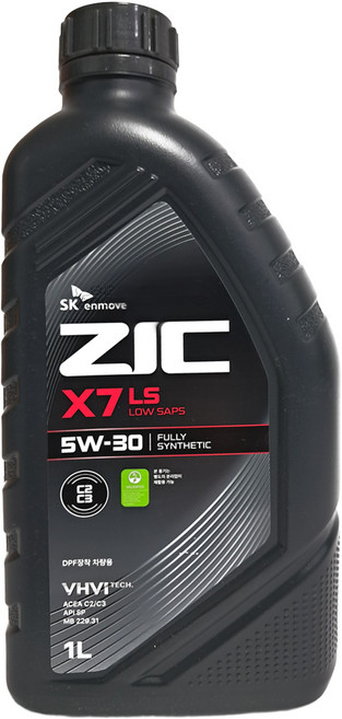 8위 - 지크 ZIC/X7/매연저감장치/가솔린/디젤/엔진오일/LS/5W30/DPF/C2/C3/1리터, 1개, 5w30
