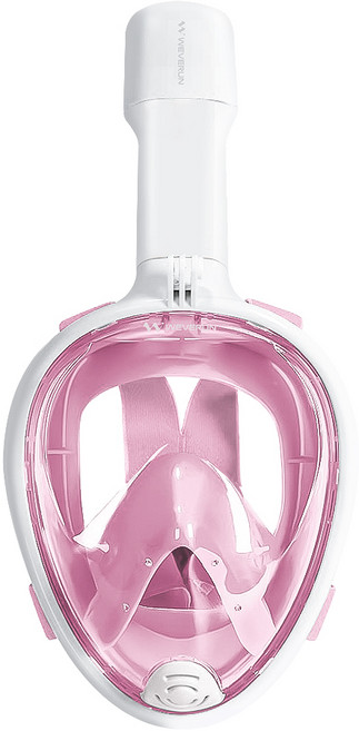 위베런 이지브리더 풀페이스 스노쿨링 마스크 스노클링 세트, 핑크블라썸