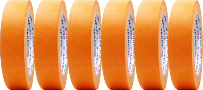 마스킹테이프 종이테이프 8컬러 24mm x 40M, 6개, 오렌지