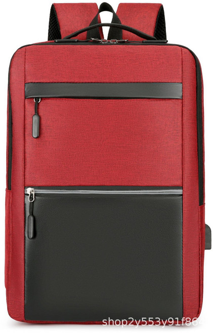 백팩 비즈니스 백팩 USB포트 17인치 노트북, 버건디, 1개