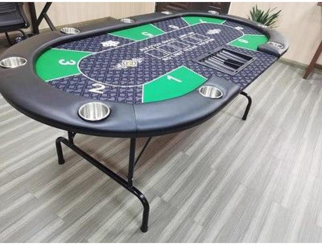 홀덤 테이블 포커 카지노 접이식 트레이 블랙, 블랙과 그린 240x120 CM