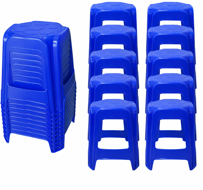 [나코] 프라스틱의자 플라스틱간이의자 파라솔의자 야외플라스틱의자 편의점플라스틱의자 원형의자, 10개, 딥씨블루