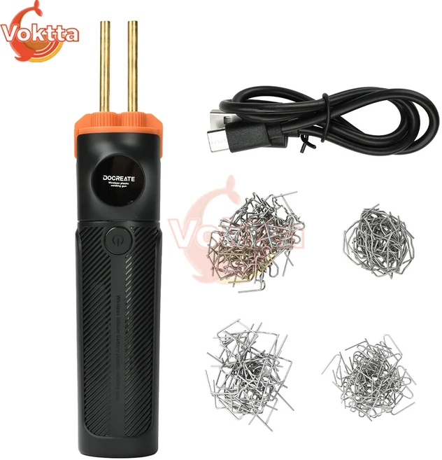 5000mAh 무선 플라스틱 용접기 타입-C 충전식 400개 바늘 열 스테이플러 범퍼 수리 키트, 01 5000mah