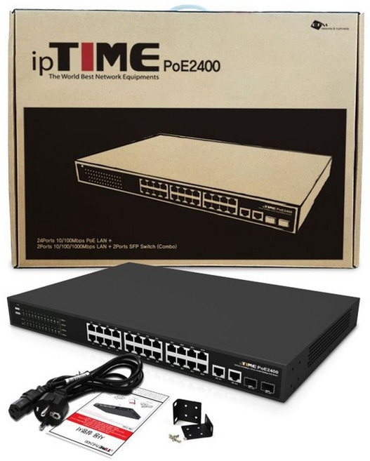 JH 스위칭 허브 ipTIME PoE2400 24포트, 1개